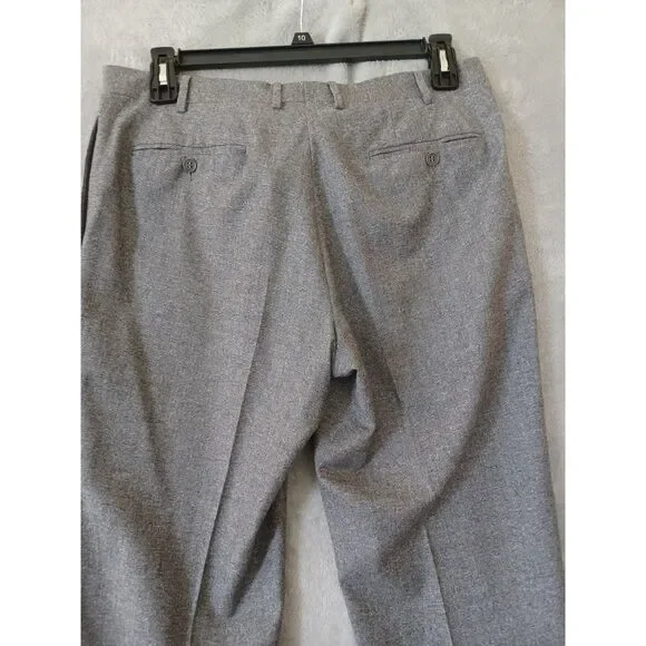 Canali Tessuto Stretch Pants Gray 34x31 Wool Silk Elastane Classic Preppy Italy - Picture 6 of 14